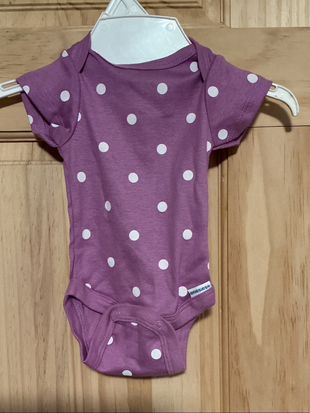 Purple Polka Dot Baby One-Piece Bodysuit by Onesies®